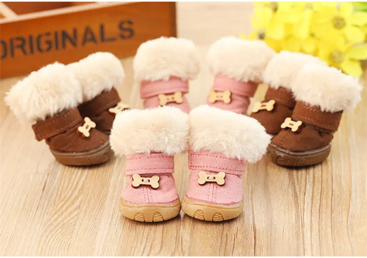 Warm Winter Boots for Small Dogs