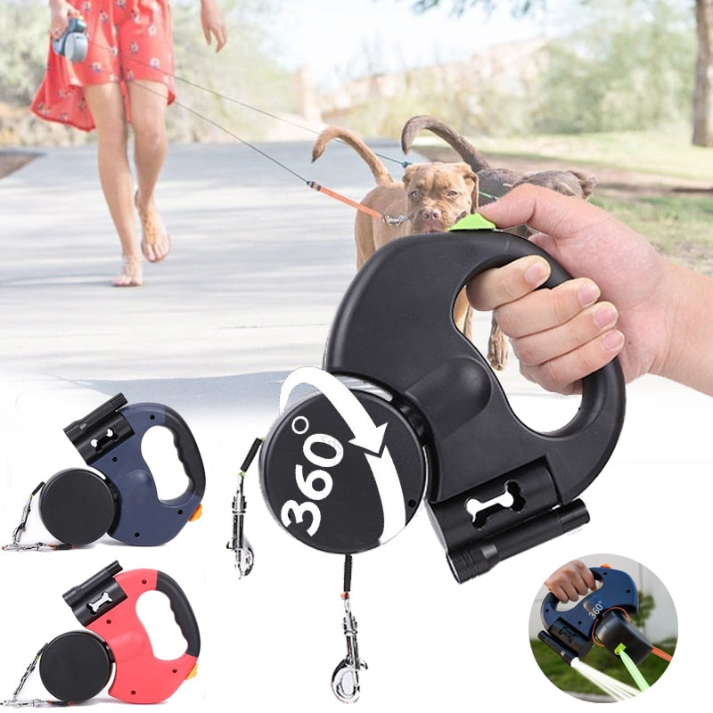 Dual Retractable 360 Degree Dog Leash